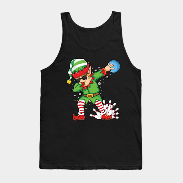 Xmas Dabbing Elf Bowling ball and pins Christmas bowling Tank Top by UNXart